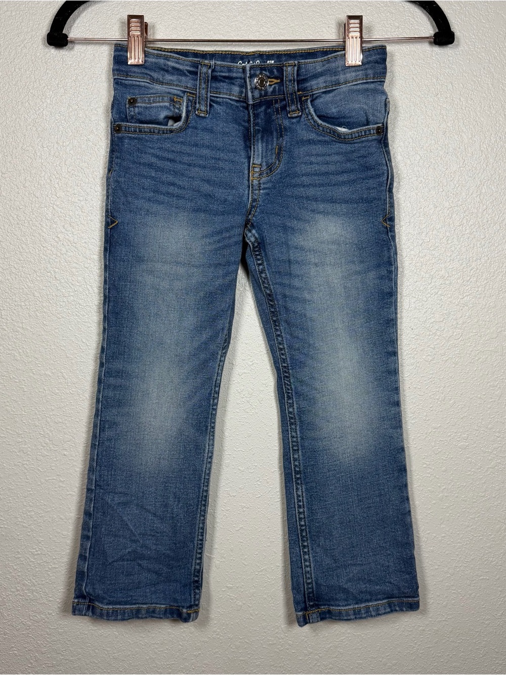 Cat & Jack Boys 4 Medium Wash Straight Fit Stretch Denim Jeans Adjustable Waist